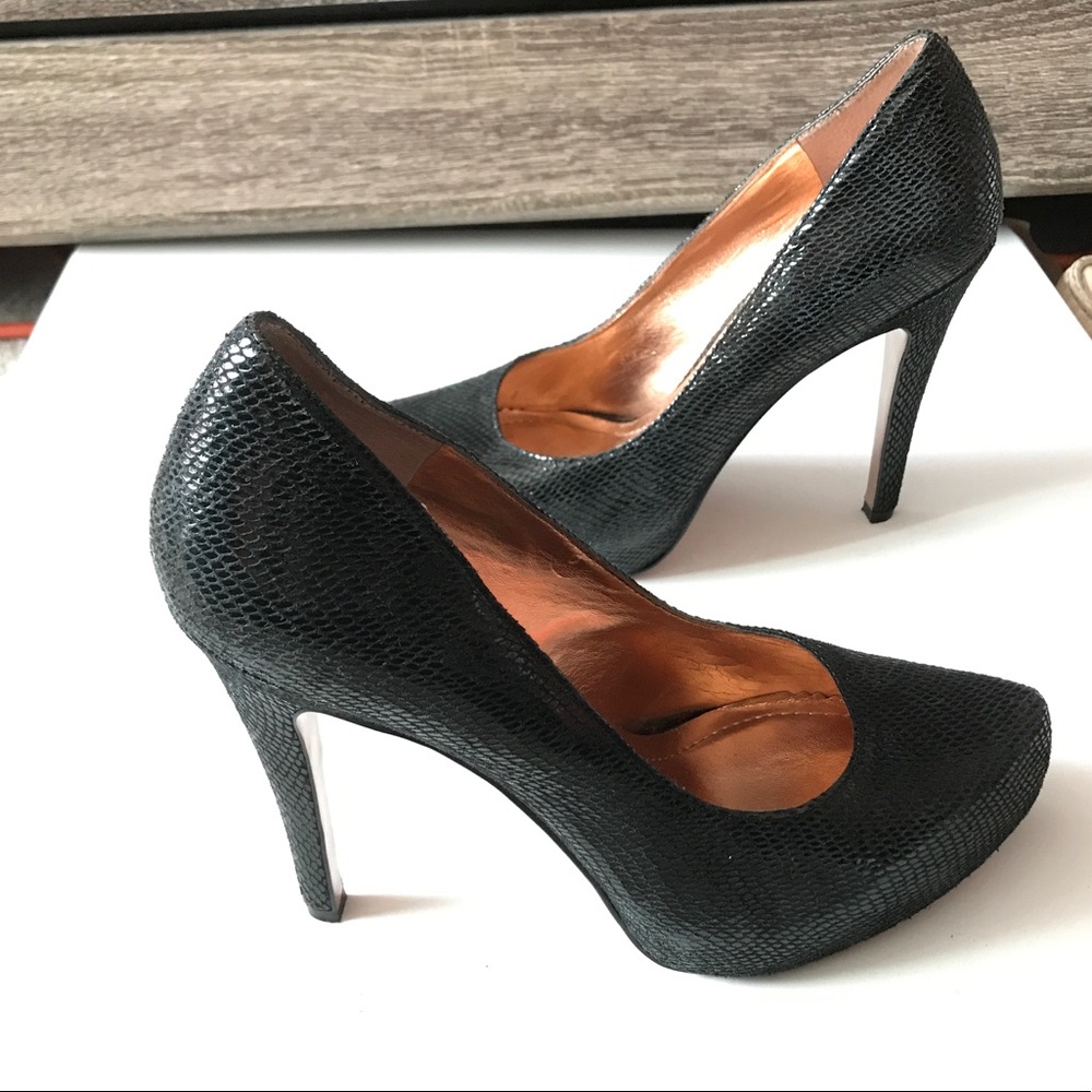 BCBG Generation Black Snake Heels